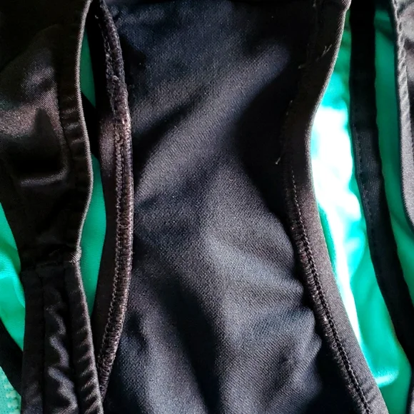 Bikini Bottoms Two-Fer Turquoise-Black Size Medium EUC - Picture 11 of 12